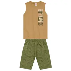 Conjunto infantil menino tropical em puff Brandili