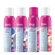 Shampoo a Seco Ricca ShakeBerry Berries Sem Perfume Fortificante Maçã do Amor 150ml