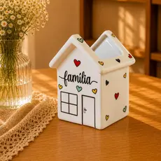 CASINHA EM PORCELANA DECORADA 13,5cm