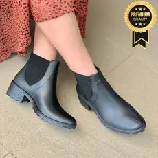Bota Feminina Galocha Cano Curto Impermeável Para Chuva e Inverno Confortável