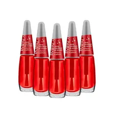 Kit 5 Esmalte Impala Verniz Intensificador Vermelho Extra Brilho Manicure e Pedicure