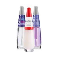 Kit 3 Esmaltes Impala Óleo Secante + Base Seda + Super Brilho