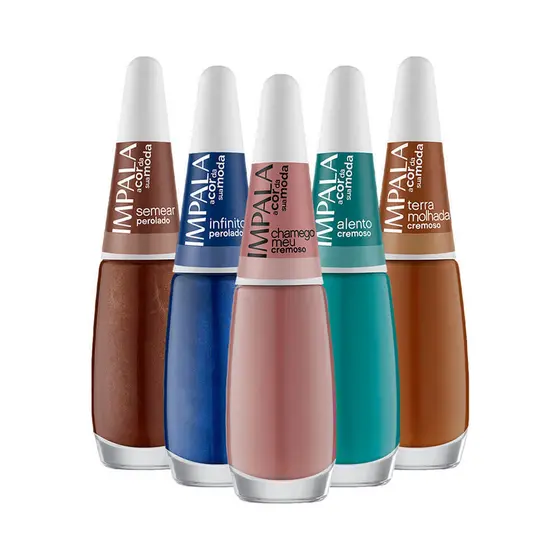 Kit 5 Esmaltes Impala Lançamento Inverno Tons Escuros