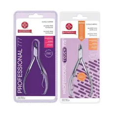 Kit 1 Alicate Cutícula Mundial Inox 777 + 1 Alicate Cutícula Mundial 775 Touch Manicure Unhas Aço Inoxidável