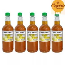PROMOÇÃO KIT 5 GARRAFAS 1,3KG DE MEL PURO FLORADA EUCALIPTO