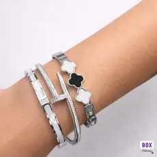 Bracelete Feminino Prata Aço Inox – 1, 2 ou 3 Peças