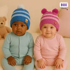 Kit 2 Toucas Infantil Inverno 0 a 3 Anos Quentinha Confortável Cores Sortidas
