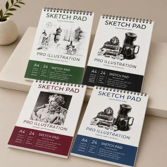 Caderno Sketch Pad A4 24 Folhas – Ideal para Desenho, Arte e Papelaria