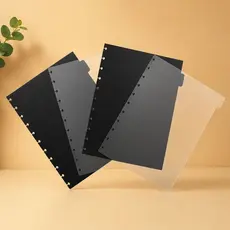 Kit 4/8 Divisórias Caderno Inteligente Disco Furo Cogumelo Preto