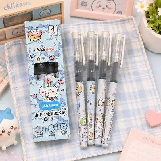 Caneta Gel Kawaii ChiiKawa 0.5mm Ponta Agulha Escrita Macia Escolar