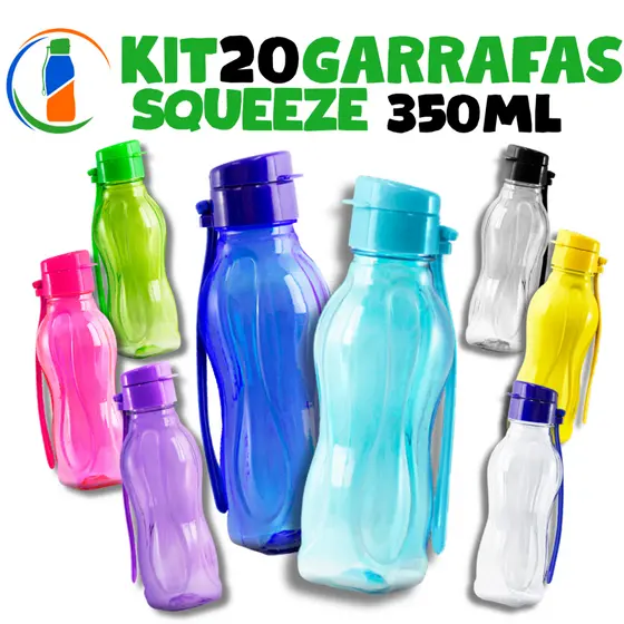 Kit 20 Garrafa Squeeze 350ml – Praticidade na Palma da Mão