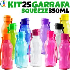 Kit 25 Garrafas Squeeze 350ml - Ideal para Crianças, Escola, Academia e Brindes - Envio Imediato