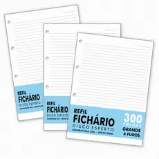 Refil Para Fichário A4 Grande Caderno Argolado Universitário 100 200 e 300 Folhas