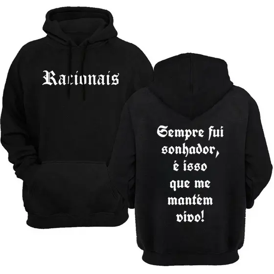 Moletom Canguru Masculino Estampa Racionais Flanelado Blusa De Frio Agasalho Com Bolsos