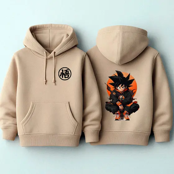 Moletom Canguru Masculino Estampado Goku Infantil Feminino 100% Algodão Premium Reforçado