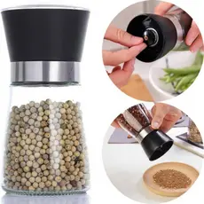 Moedor de Sal e Pimenta – Vidro Premium com Regulador, Porta Condimentos Prático!