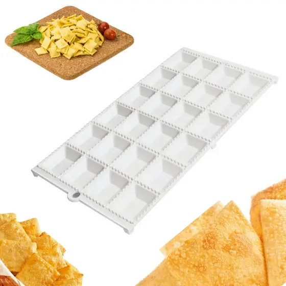 Forma Para Modelar Fazer Ravioli Mini Pasteis Recheado Com 24 Cavas Cavidades