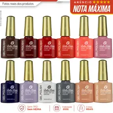Kit 12 Esmaltes em Gel Led Uv COLEÇÕES p/ Unhas Manicure 12ml Bella Rosa