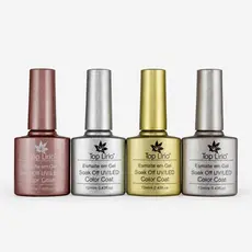 Kit 4 ou 2 Esmaltes em Gel Led Uv Lirio Cintilante  p/ Unhas Manicure 12ml cromado