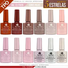 Kit 12 Esmaltes em Gel Led Uv COLEÇÕES p/ Unhas Manicure 12ml Lirio/Bella Rosa