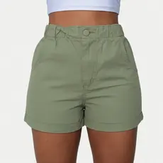 Short Jeans Feminino Cintura Alta Elástico Flexível Confortável Casual Moderno Versátil Estiloso