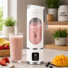Mixer Elétrico Portátil 450ml USB com Visor Digital e Trituração Potente