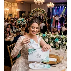 Kit 10 pares de Chinelo Slim e Necessarie Carteira para casamento debutante aniversário