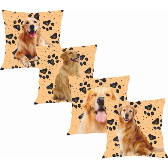 4 Capas de Almofadas Decorativa Tema Dog Macia Fofa Envio Rápido Estampa Linda e Divertida Envio Rápido S/ Enchimento