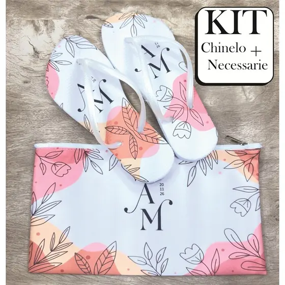KIT NECESSARIE E CHINELO PERSONALIZADO CASAMENTO E FESTAS EM GERAL CONFRATERNIZAÇÃO