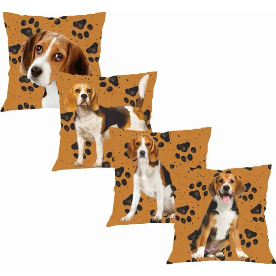4 Capas de Almofadas Decorativa Tema Dog Macia, Fofa e Confortável Envio Rápido Estampa Linda e Divertida s/ Enchimento