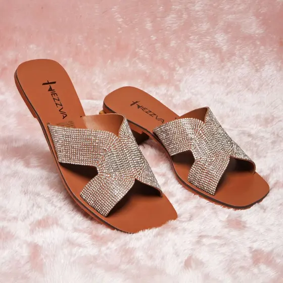 Sandália Feminina Com Strass Casual Super Confortável Leve Solado Antiderrapante