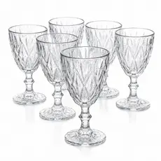 Jogo Taças Vidro Diamond Bico Jaca Abacaxi Conjunto Taça Para Água Vinho Tinto Suco Diamante