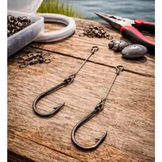 Kit Anzol de Pesca Chinu 50 pcs Encastoado 2 cm Haste Curta Castor Pesqueiro Pacu Tamba Chicote Piau