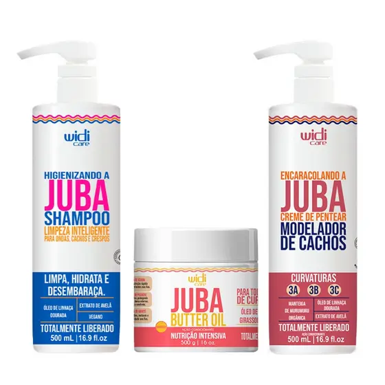 Kit Widi Care Juba - Shampoo + Máscara Butter Oil+ Encaracolando 500g