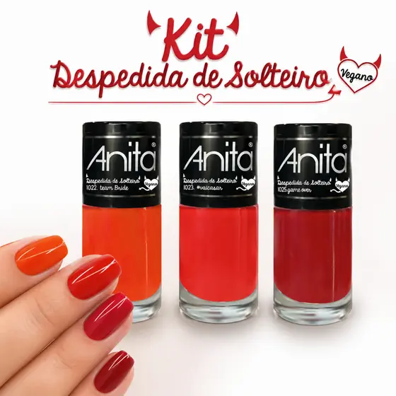 Kit Anita Esmaltes Coleção Despedida de Solteira 10ml