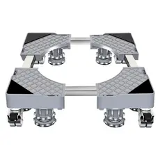 Suporte Para Geladeira / Maquina De Lavar E Fogão Inox Com Rodinhas Base Carrinho Móvel Flexível