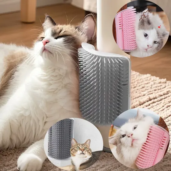 Escovas de Parede Para Gato Brinquedo Pet Catnip Massagem Tira Pelos e Coçador Antiestresse