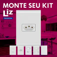 Conjunto de Tomada Tramontina Liz Branco
