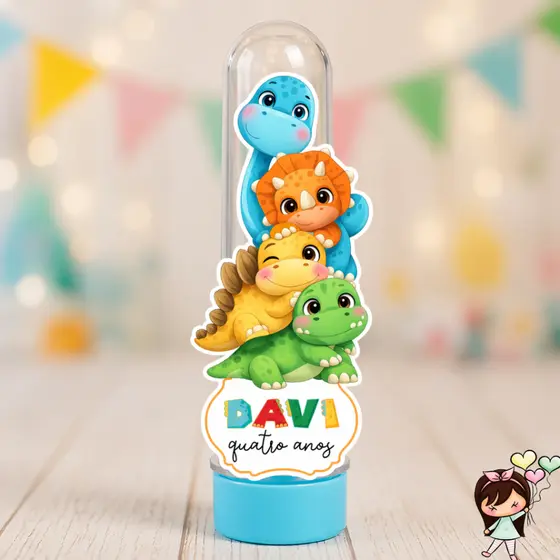 APLIQUE DINOSSAURO BABY PARA TUBETE | PERSONALIZADO | LEMBRANCINHA FESTA INFANTIL | ENVIO RÁPIDO!