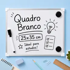 Quadro Branco Lousa Magnética com Caneta e Apagador 20x30 25x35 30x40