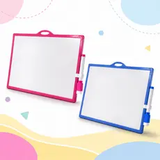 Lousa Infantil 15x20 / 20x30 cm Quadro Branco de Plástico com Caneta para Desenhar e Escrever Rosa ou Azul