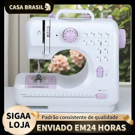 Mini Household Multifunctional Sewing Machine with 12 Stitches - Bivolt