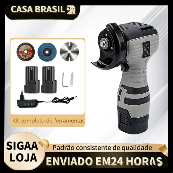 Mini Cordless Electric Sander Grinder Bivolt 110v/220v 2 18V Batteries With Case