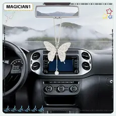Pingente De Borboleta MAGICIAN , Carro Com Diamante Rosa Brilhante Bolsa De Decoração De Interiores Automotivos