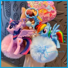 Chaveiro My Little Pony Fluttershy Twilight Sparkle Pinkie Pie Rainbow Dash Brinquedo de Desenho Animado Raro R86U