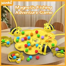 [Quente] Jogo De Aventura De Pesca Magnética | Tema Colorido De Abelhas E Pérolas Brinquedo De Estratégia Educacional Ta