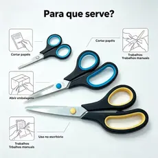 Kit 3 Tesoura Inoxidável 3 em 1 Para Uso Geral Grande Media Pequena