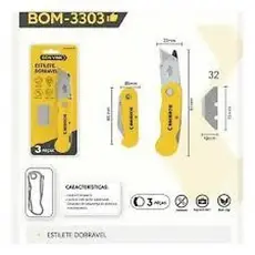 Bomvink Estilete Dobrável Alta Segurança – Lâminas Extras – Dobrável com Trava