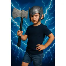 KIT INFANTIL DO THOR MARTELO E MÁSCARA DE PLÁSTICO FESTAS ANIVERSARIOS MENINOS HEROÍS