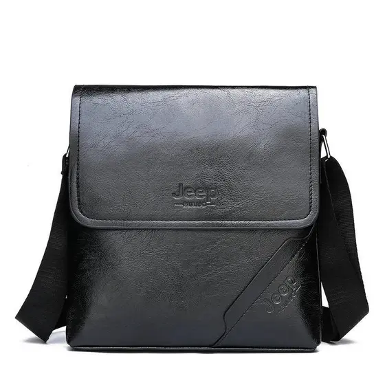 Bolsa Carteiro Masculina Bolsa de Ombro Tiracolo Transversal PU Leve Impermeável Reforçada